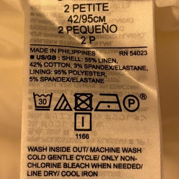 Banana Republic Stretch Linen Soft Yellow Pinstripe Tailored Blazer Size 2P - Picture 10 of 10